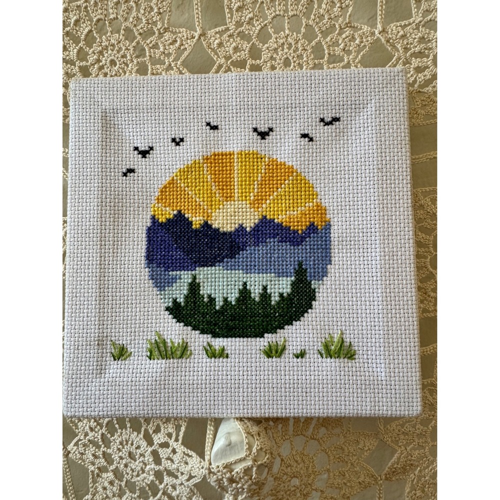It's‎ a Beautiful Morning…Handmade Cross Stitch Wall Art Sz 5x5
